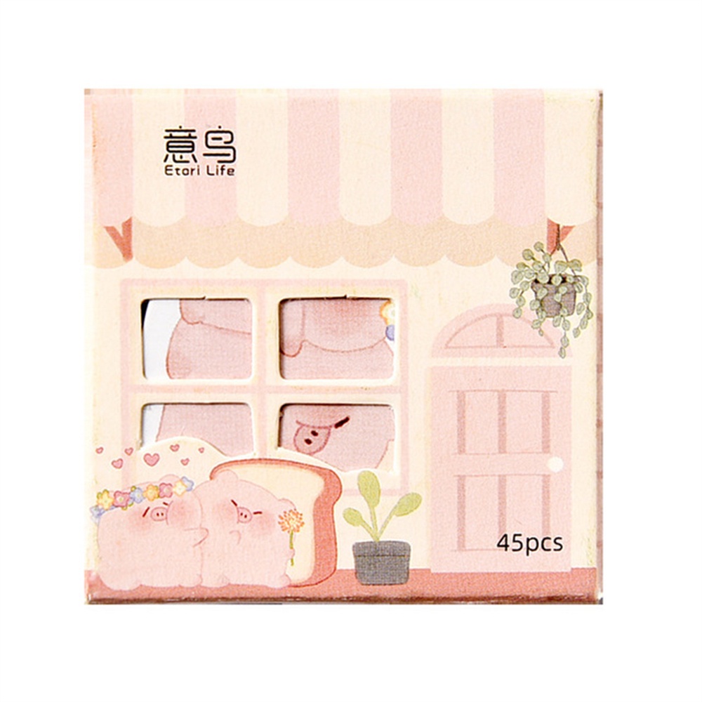 Hộp 45 miếng hình dán hoạ tiết động vật dễ thương trang trí văn phòng phẩm đẹp mắt