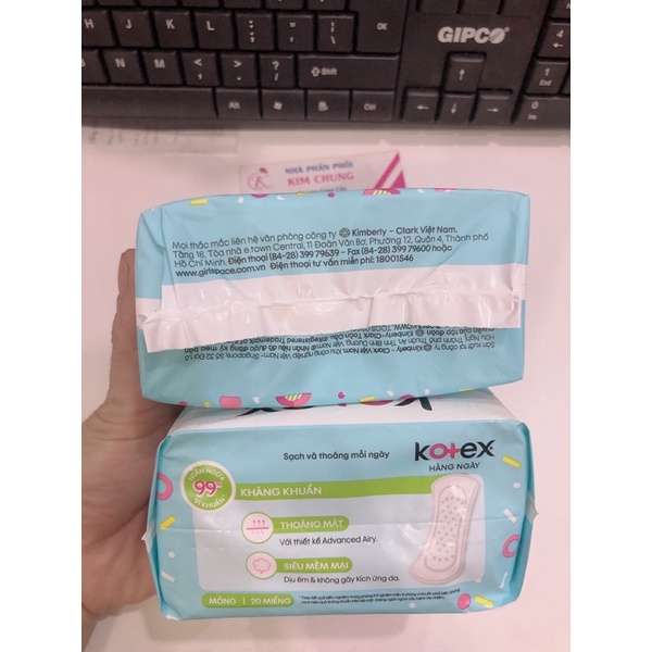 Chính hãng ❤️ Băng vệ sinh Kotex hàng ngày bịch 20 miếng