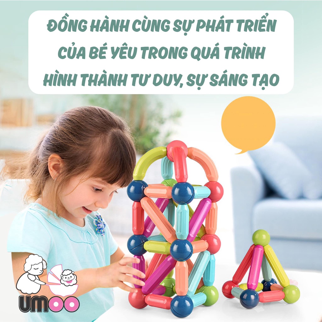 Bộ đồ chơi nam châm xếp hình cho bé Umoo chính hãng