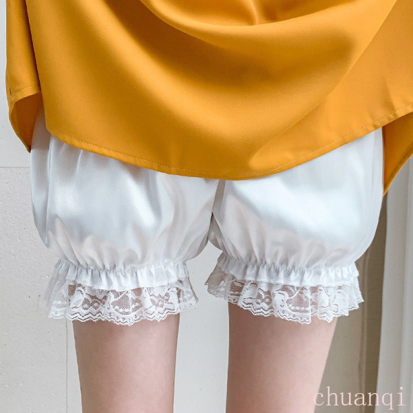 Quần short lưng cao viền ren mặc ngoài thời trang mùa hè cho nữ