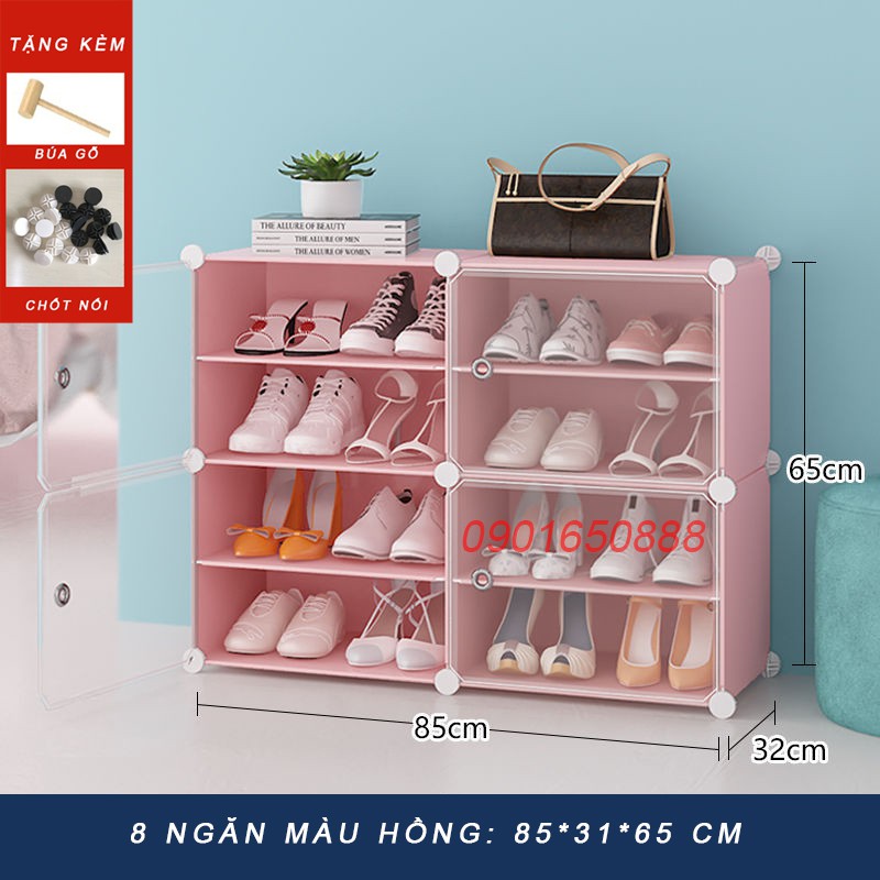 [SIÊU HOT-RẺ VÔ ĐỊCH - TỦ GIÀY 6-8 NGĂN] Tủ nhựa đựng giày lắp ghép - Kệ để giày đa năng