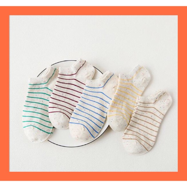 Set 5 đôi tất kẻ hàn quốc