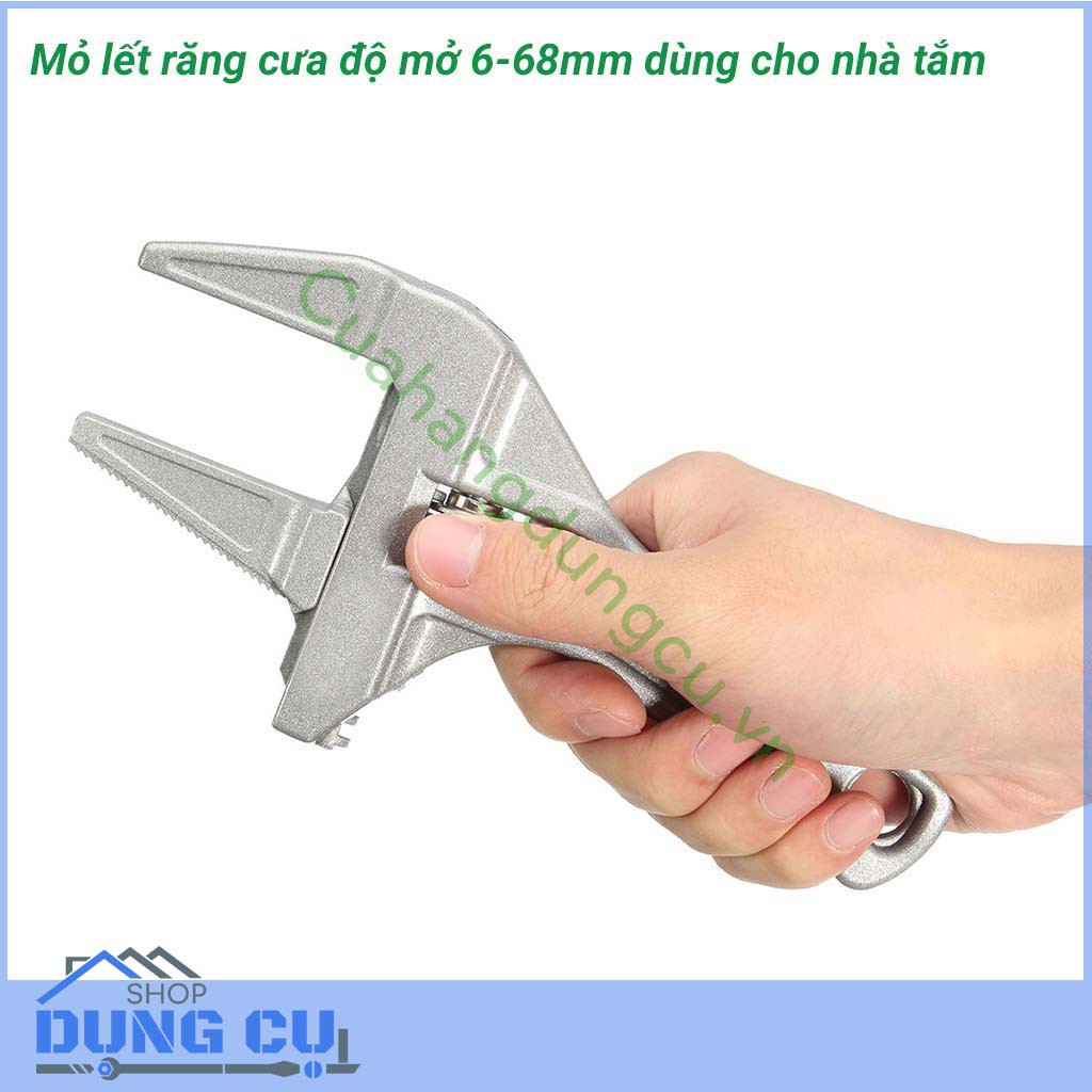 Mỏ lết ngắn lưỡi răng cưa độ mở lớn từ 6-68mm