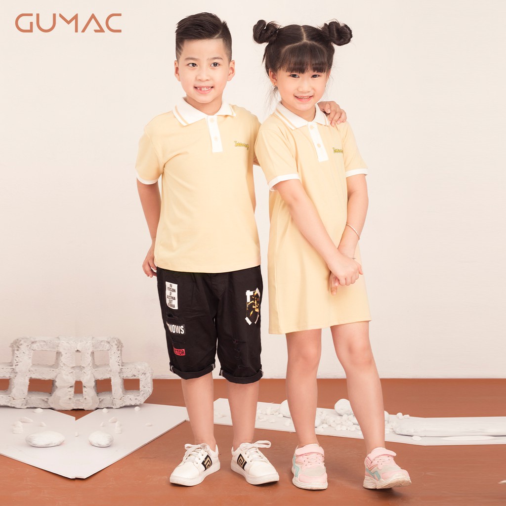 [Mã WABRGU99 giảm 12% đơn 99K] Đầm phối màu cổ bẻ dành cho bé DKA514 GUMAC