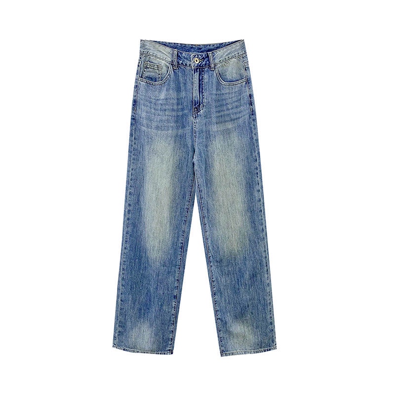 ☑✴☑Quần Jean Nữ Ống Rộng Lưng Cao Phong Cách Retro Hong Kong Thời Trang Mùa Hè 2022 Mới