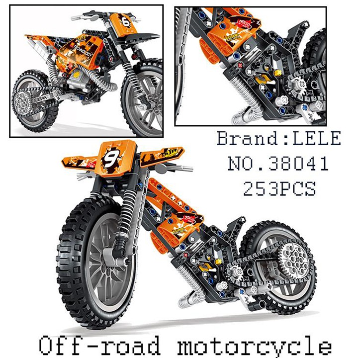 lắp ráp mô hình Lego Technic 42007 Moto Cross Bike Xe Máy Vượt lele 38041 Lego xe máy Technology