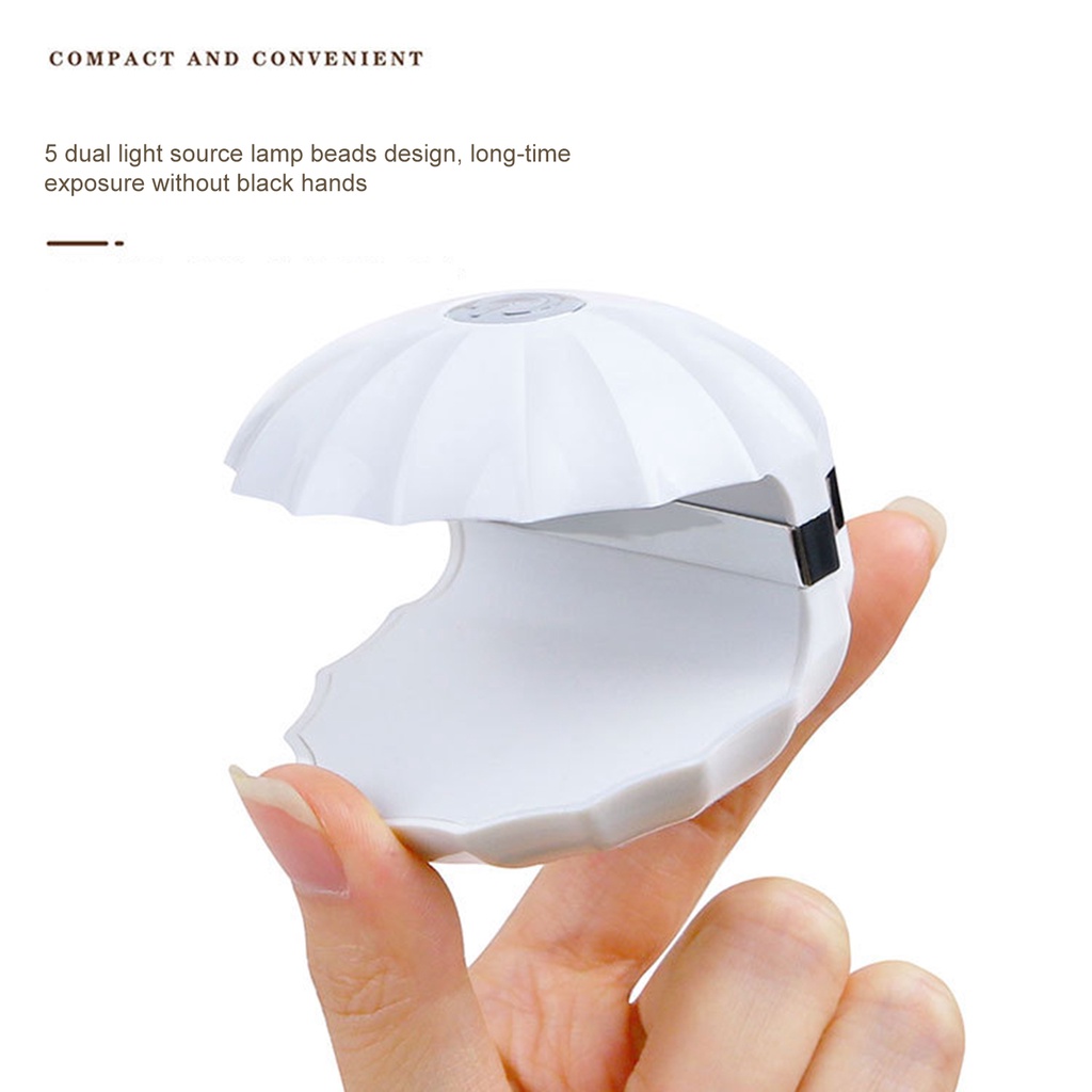 Đèn Hong Khô Móng Tay Nhanh Chóng Gọn Nhẹ Hình Vỏ Sò Có Phích Cắm USB Tiện Dụng Cho Gia Đình