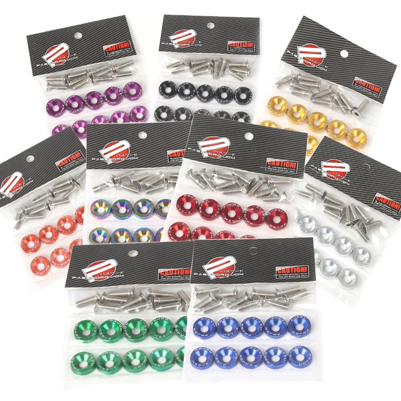 FENDER Set 10 Ốc Vít m6 jdm Cho Xe Ô Tô