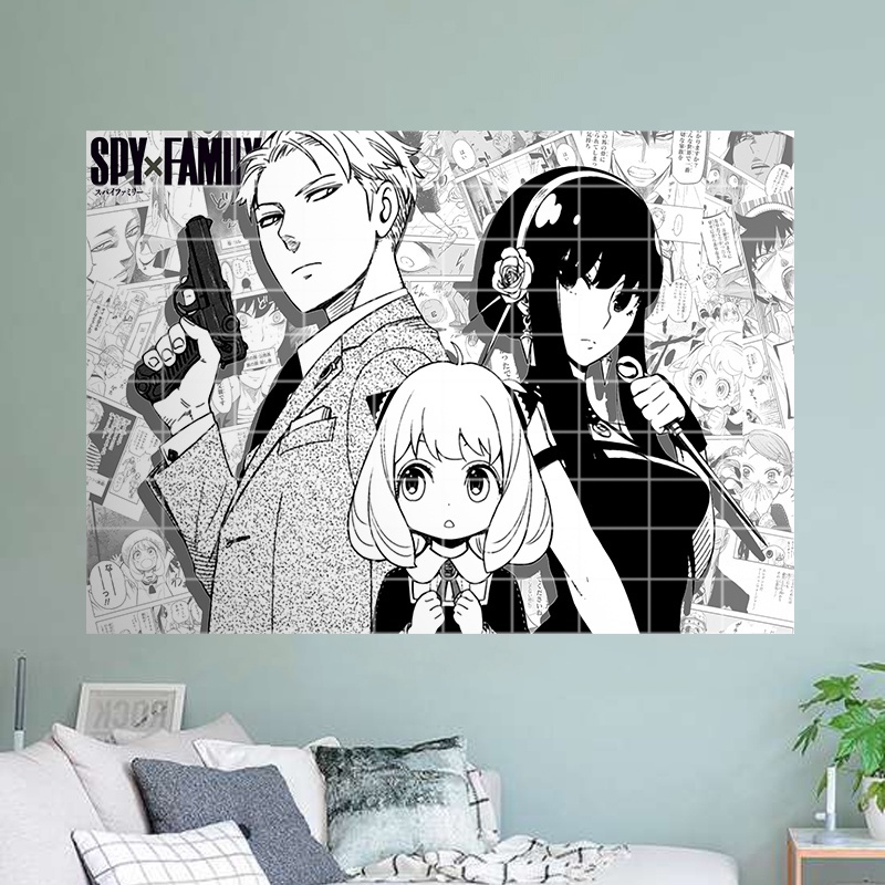 Tranh dán tường ghép hình manga anime decor trang trí góc học tập làm việc phòng ngủ