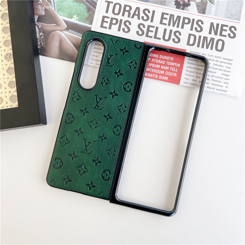 Ốp Điện Thoại Da PU Họa Tiết LV Thời Trang Sang Trọng Cho Samsung Galaxy Z Fold 3 Samsung Galaxy Z Fold 2