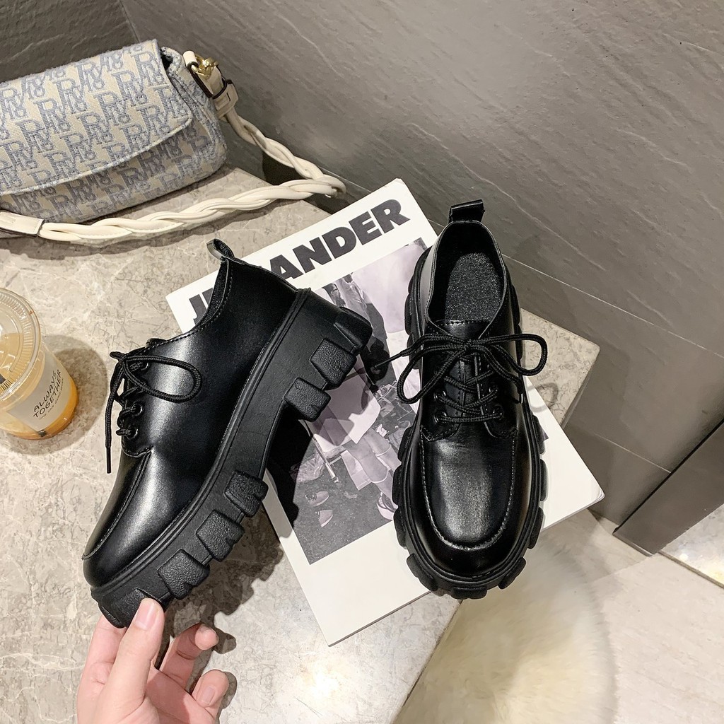 ulzzang Giày Da Đế Dày Tăng Chiều Cao Thời Trang Cho Nữ | BigBuy360 - bigbuy360.vn