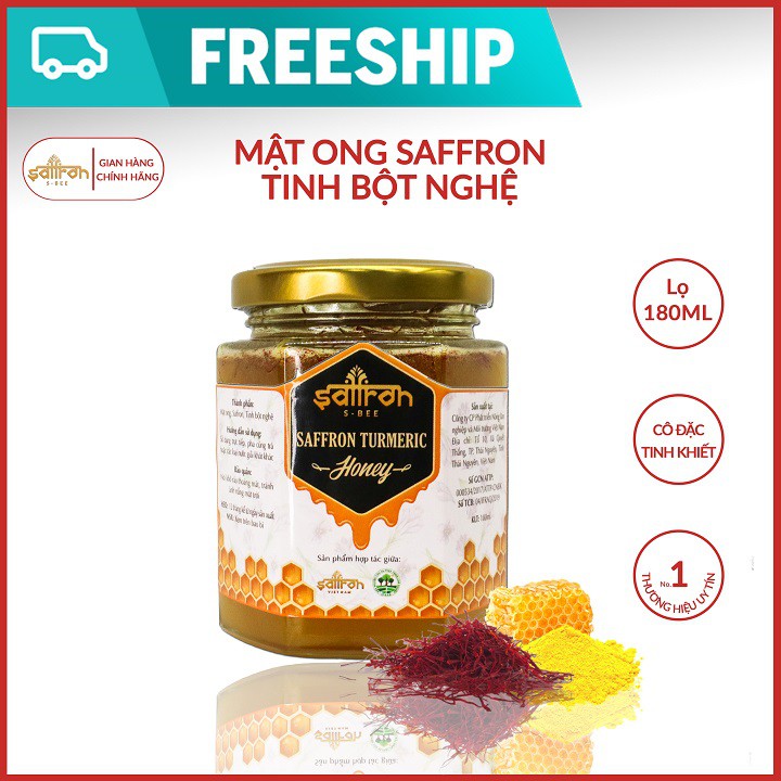 Mật Ong Tinh Bột Nghệ Nhụy Hoa Nghệ Tây SAFFRON TURMERIC HONEY 180ML