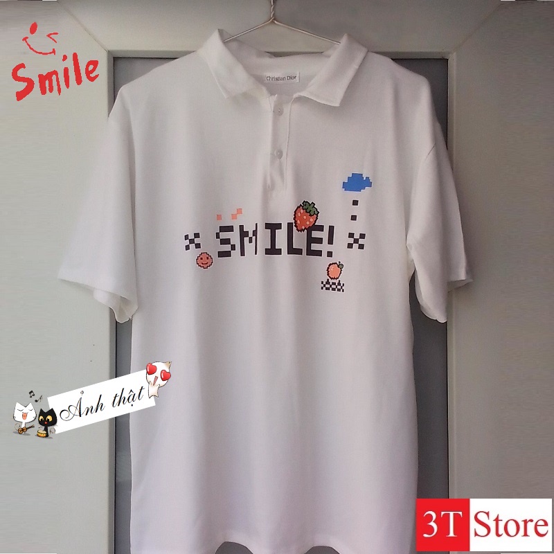 [Video + Ảnh Thật] Áo Polo Nữ Smile Freezie Form Rộng, Cotton Thấm Hút Mồ Hôi