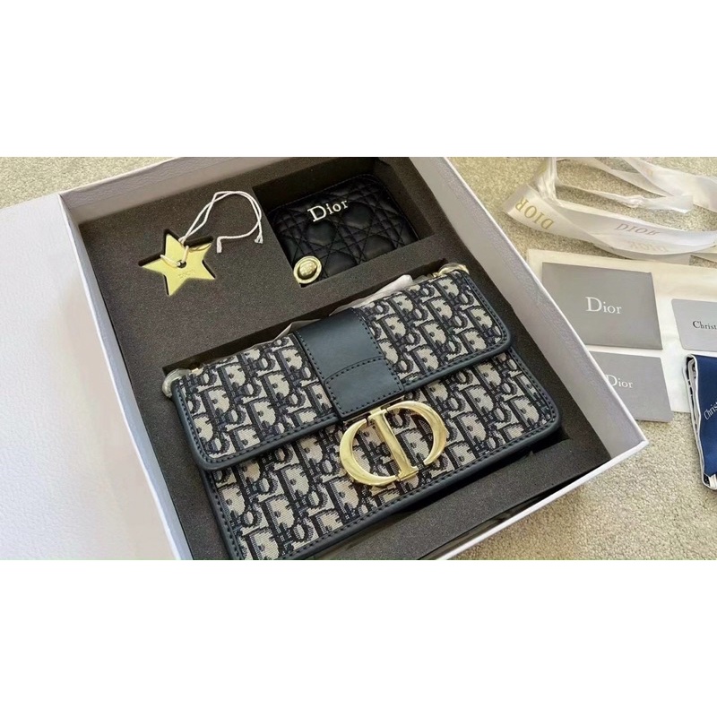 COMBO DIOR 30 MONTAIGE SUPER HÀNG SUPER, DA THẬT NHÉ, KẾT HỢP VỚI VẢI THÊU CD TĂNG CHARM STAR SIZE 24 CM FULLBOX