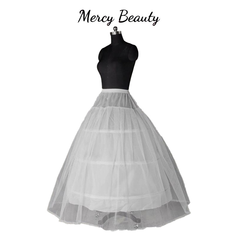 Tùng Váy 3 Tầng Có Voan Kính Chân Chuyên Dùng Cho Cô Dâu Ngày Cưới Bride Care
