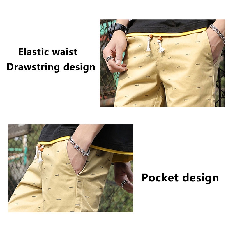 Quần Short Dây Rút 100% Cotton Co Giãn Tốt Thời Trang Mùa Hè Cho Nam Size M-5Xl
