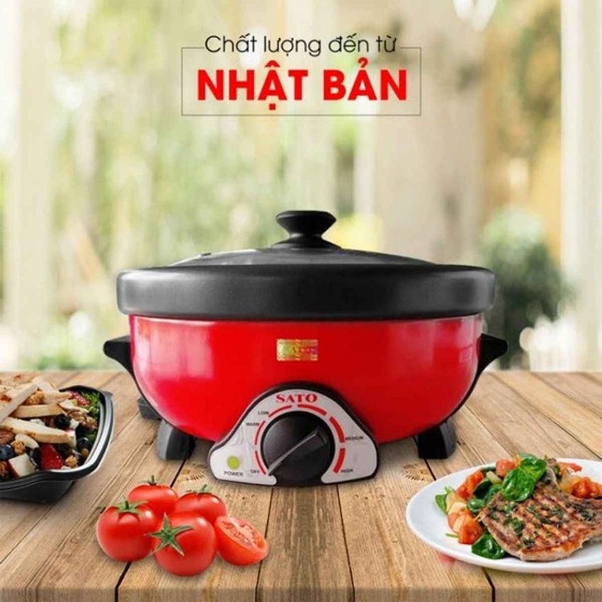 [Mã ELHADEV giảm 4% đơn 300K] Nồi lẩu điện đa năng SATO 35NL31 Dung tích 3.5L - Bảo hành 12 tháng