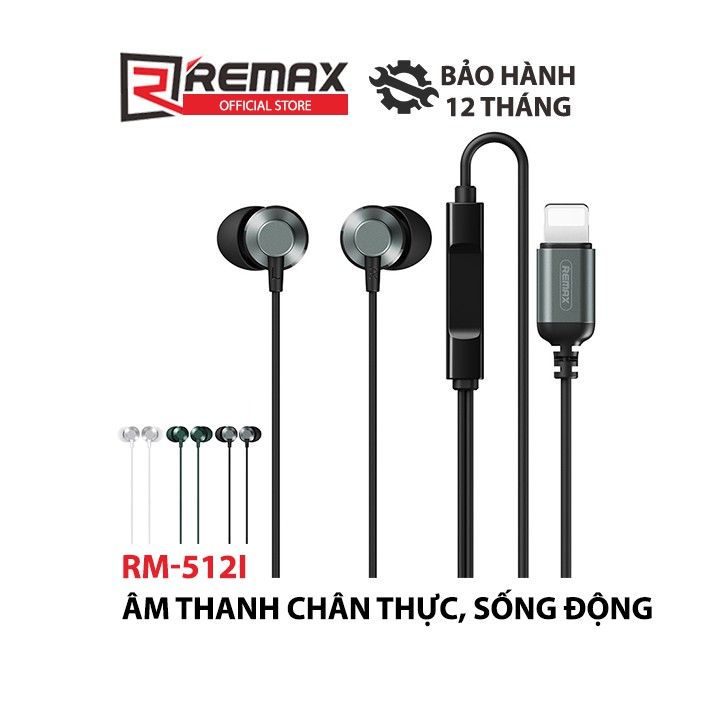 Tai nghe nhét tai Remax Metal RM-512i cổng dành cho ĐT táo