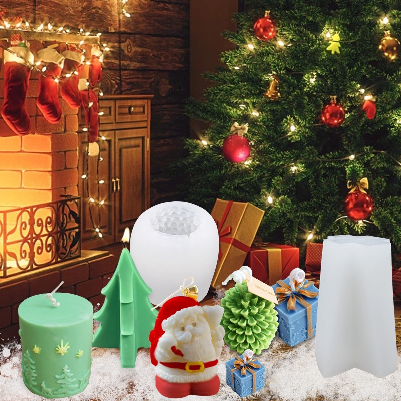 Khuôn Làm Nến Silicone 3D Chủ Đề Giáng Sinh​ Khuôn Làm Nến / Xà Phòng DIY Tại Nhà
