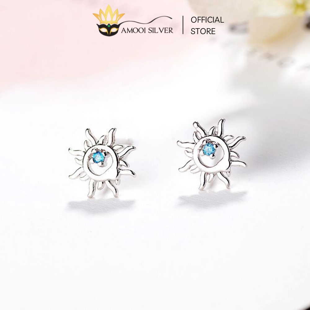 Bông tai bạc S925 mặt trời bé con - Amooi Silver AB71