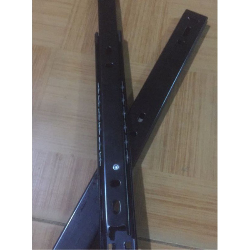 Bộ ray trượt loại 2 tầng AEC- HAMMERER,ray trượt ngăn kéo đen trơn cho tủ,kệ...
