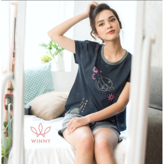 Bộ mặc nhà Winny áo cộc tay quần đùi cotton SO4516 Giá 398.000đ