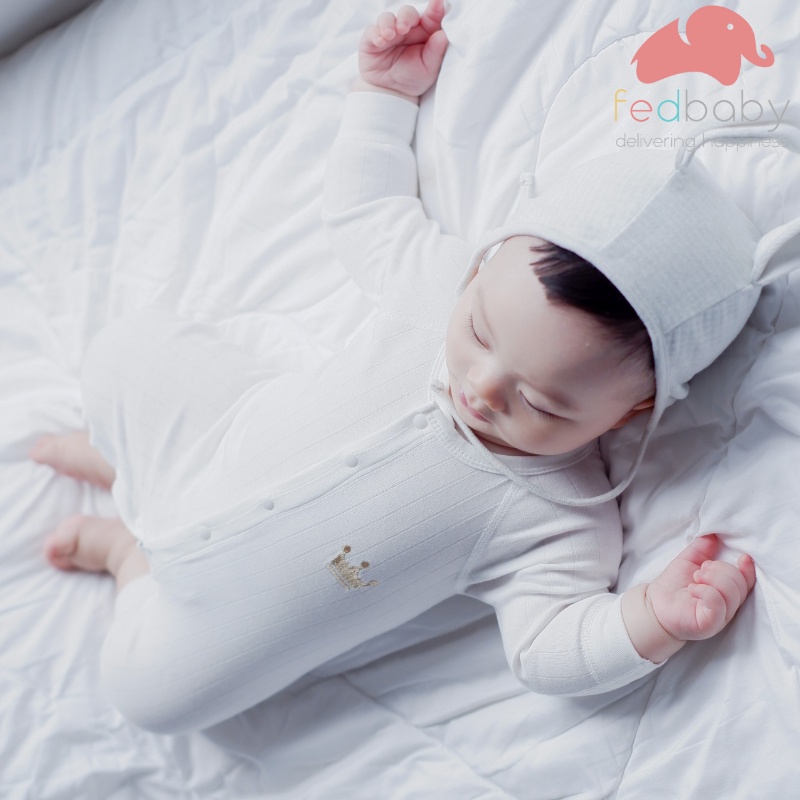 Body dài tay cho bé sơ sinh 100% cotton, 4 mùa - thương hiệu Fedbaby