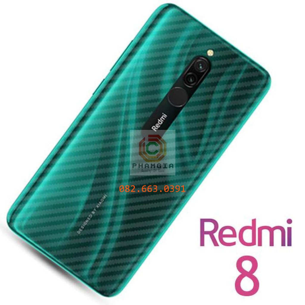 Miếng dán mặt lưng skin carbon Xiaomi Redmi 8/ 8A/ Note 8