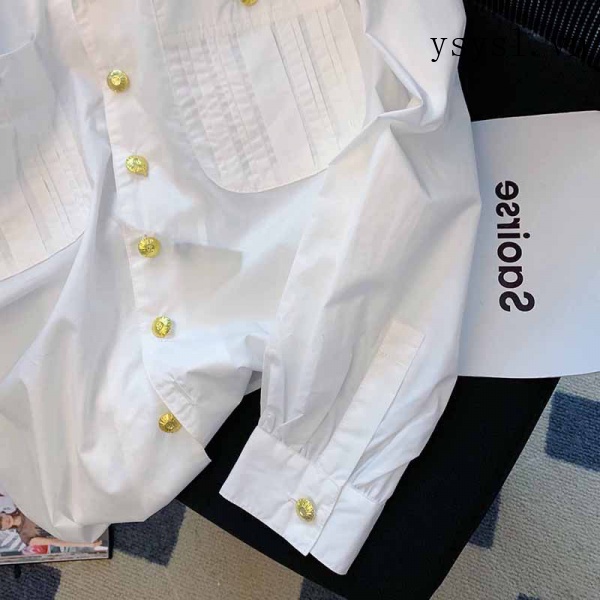 Áo Sơ Mi Trắng Tay Dài Phong Cách Phương Tây Thời Trang Mùa Xuân 2022 Cho Nữ