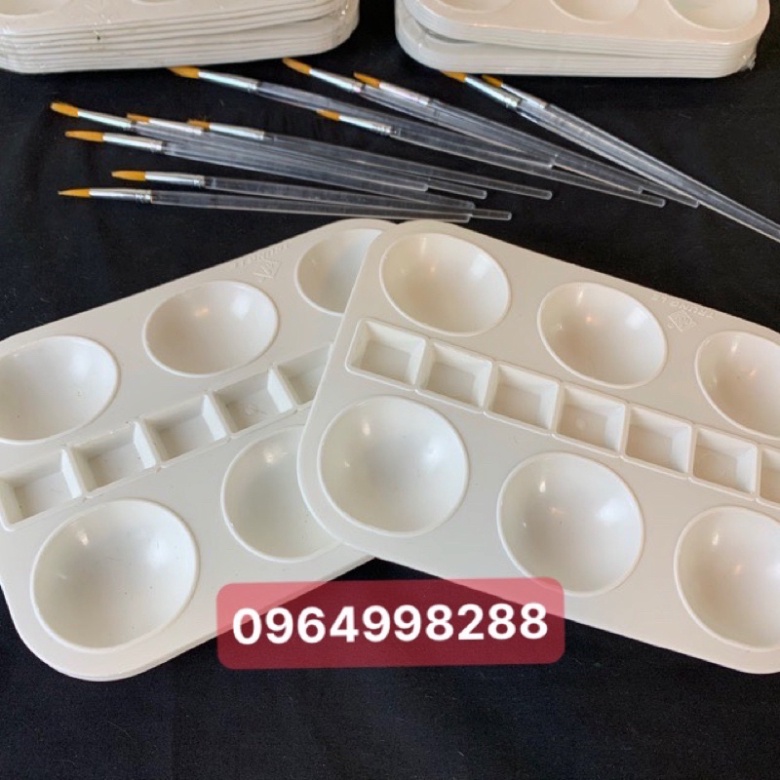 Khay pha màu❤️ Balet 6 lỗ, dùng để pha màu nước,màu oát, màu acrylic, rửa sạch, gọn gàng tiện lợi