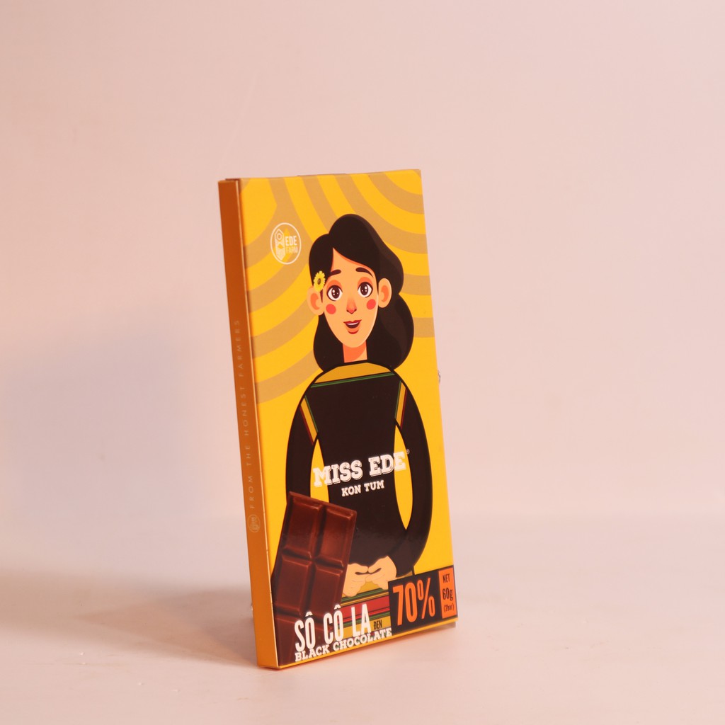 Sô cô la đen 70% Kon Tum (Dòng real chocolate cao cấp với tỷ lệ bơ ca cao bên trong lớn trên thị trường)