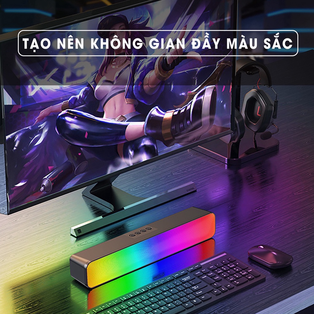 Loa bluetooth không dây DIGICOM Soundbar N8 Pro LED RGB âm thanh sống động sắc nét cho điện thoại máy tính laptop để bàn