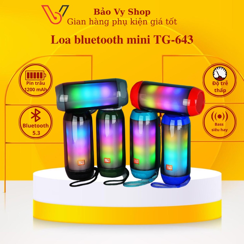 Loa bluetooth mini TG-643 Loa mini nghe nhạc không dây hỗ trợ thẻ nhớ USB AUX âm thanh hay to rõ không rè - BAOVY