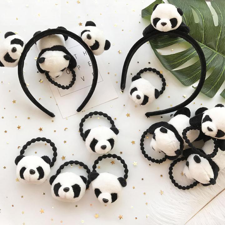 ( 2 mẫu ) Bờm GẤU TRÚC nằm và 2 con dễ thương cài tóc nữ ngộ nghĩnh quà tặng xinh xắn