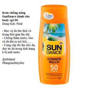 Kem chống nắng Sundance dạng chai 50+