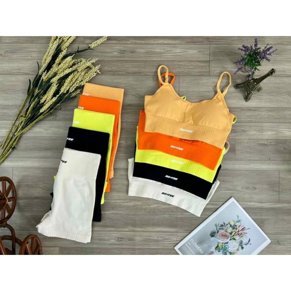 Set đùi áo ba lỗ dây 𝗕𝗼𝘁𝗲𝗲 tập gym, yoga thể thao chạy bộ cao cấp SẴN HÀNG