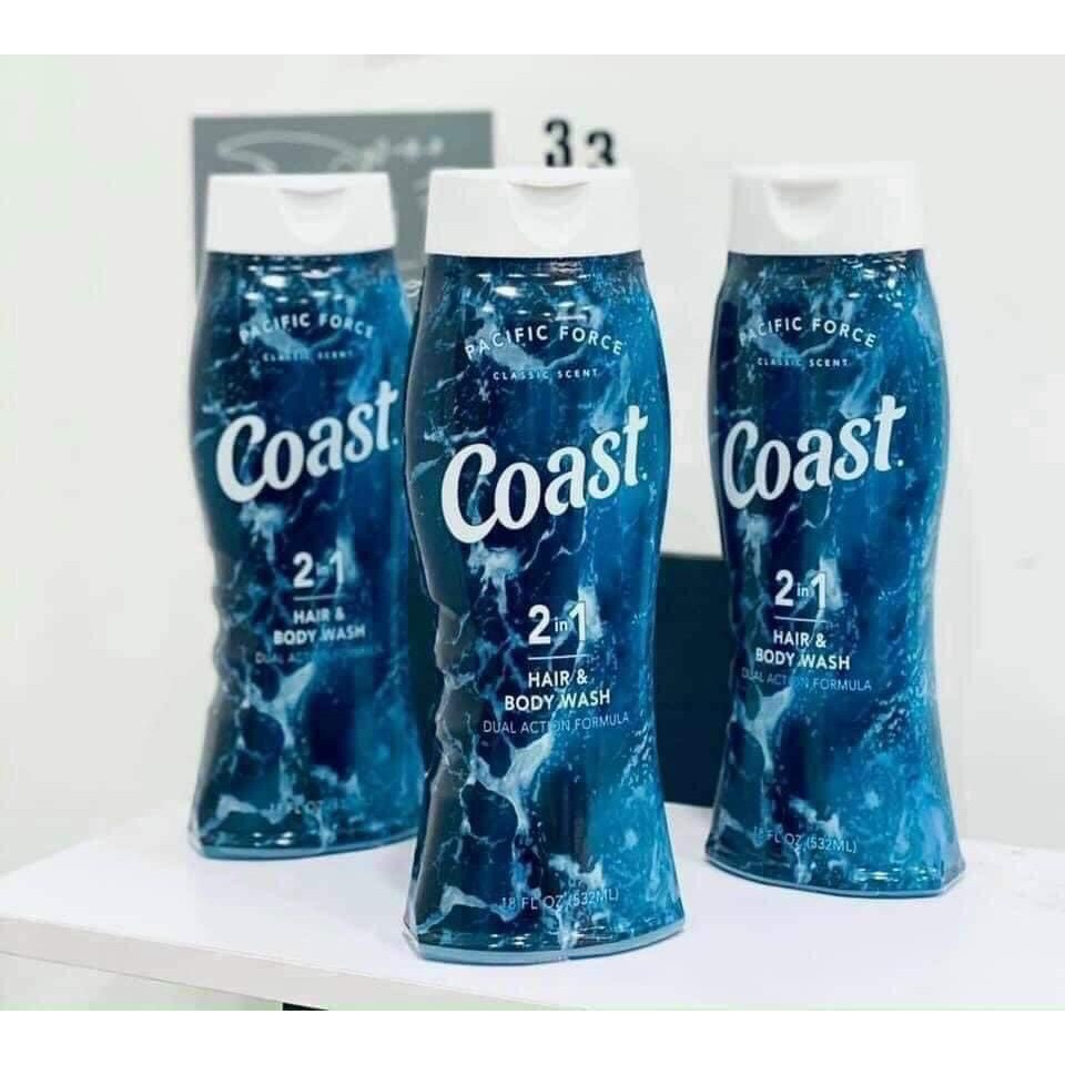 Sữa Tắm Gội Nam 2 in 1 Coast 532ml USA 532 ml