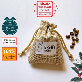 Túi thơm cà phê E-SKY coffee khử mùi ô tô, tủ lạnh, tủ quần áo, văn phòng vải bố lanh 20gr