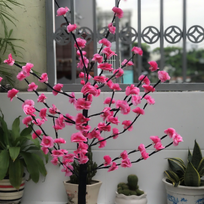 CÂY HOA MAI, HOA ĐÀO ĐÈN LED 1M2 CAO CẤP  BẢO HÀNH 1 THÁNG