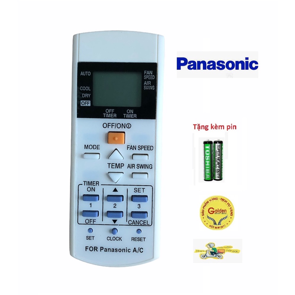 Điều khiển điều hòa Panasonic không inverter 1 chiều và 2 chiều - Tặng kèm pin chính hãng - Remote toshiba