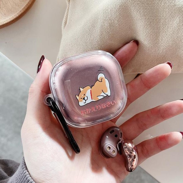 Bao Case TPU trong suốt hoạt hình dễ thương cho tai nghe Galaxy Buds 2/ Buds 2 Pro có móc treo
