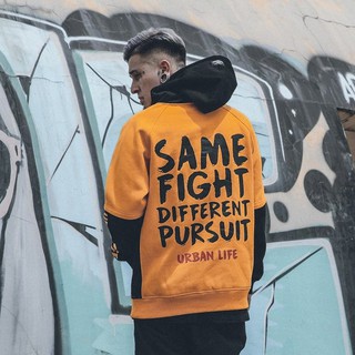 Áo hoodie phối cam đen
