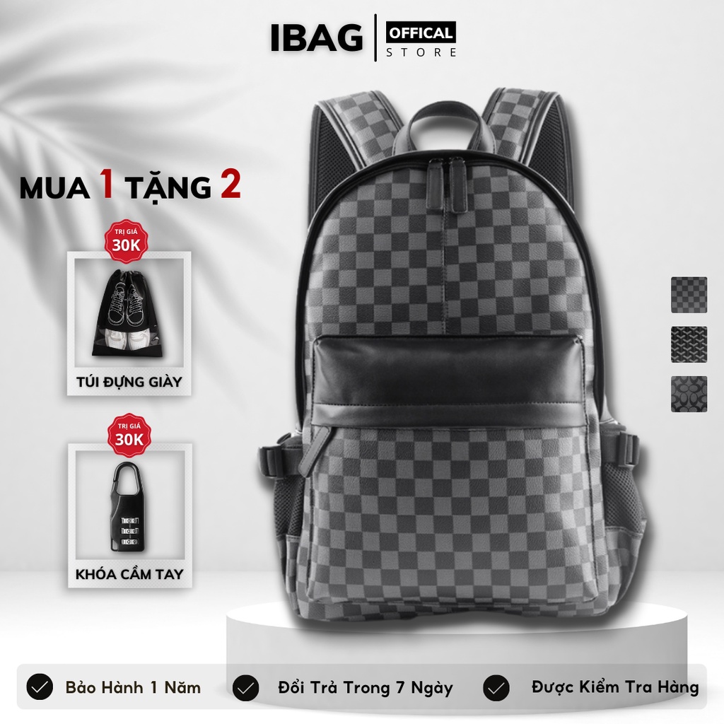 Balo Da Thời Trang Ulzzang Nam Nữ,Da PU Cao Cấp,Đựng Laptop 15,6 inh-Chống nước,Kiểu dáng trẻ trung, cá tính - 𝑰𝑩𝑨𝑮