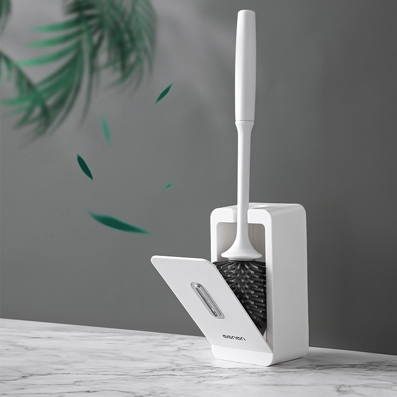 Bàn Chải Vệ Sinh Toilet Có Tay Cầm Dài Bằng Silicon Mềm Tiện Dụng