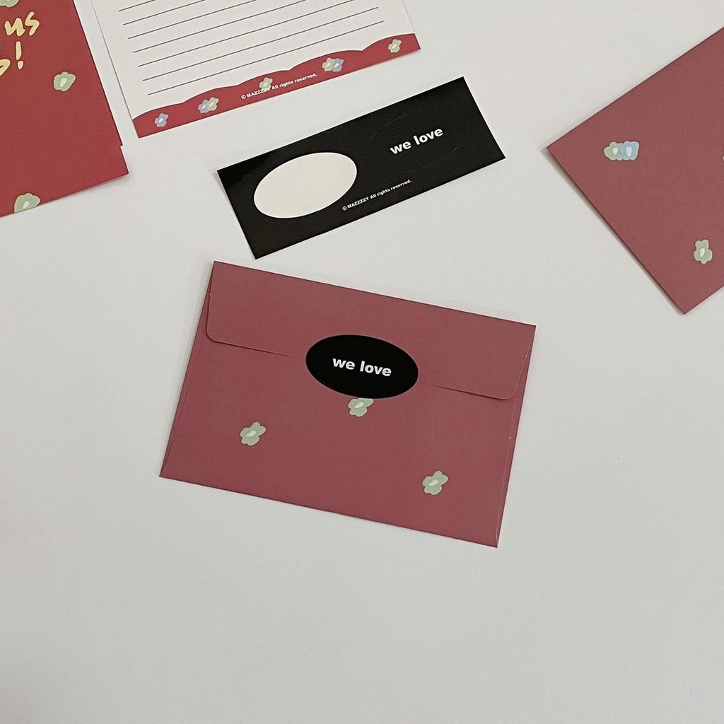 Bộ bao thư họa tiết gấu dễ thương dùng trang trí thủ công