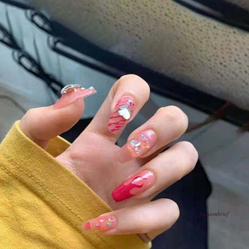 [Hàng mới về] Set 24 Móng Tay Giả Họa Tiết Đa Dạng Thời Trang Nhiều Màu Tùy Chọn