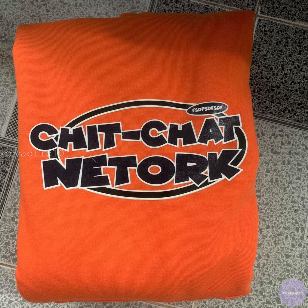 [FULL SIZE] Áo hoodie nỉ cam Chit Chat Network unisex cryaotic10