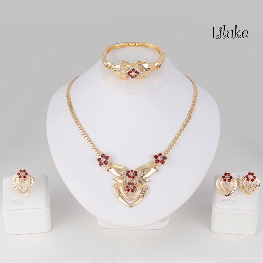 Bộ Trang Sức Hình Hoa Đính Đá Sang Trọng