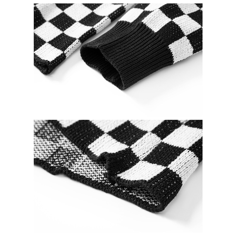 áo len nam nữ form rộng caro cổ tròn Dáng Rộng Phong Cách Hàn Quốc Thời Trang Thu Đông Dành Cho Nam Áo Sweater áo len đen