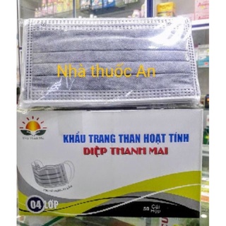 1 cái khẩu trang y tế 4 lớp màu xanh / xám